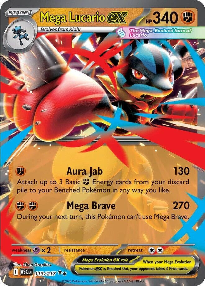 Image for Mega Lucario ex (113/217) [ME: Ascended Heroes] - Pokemon