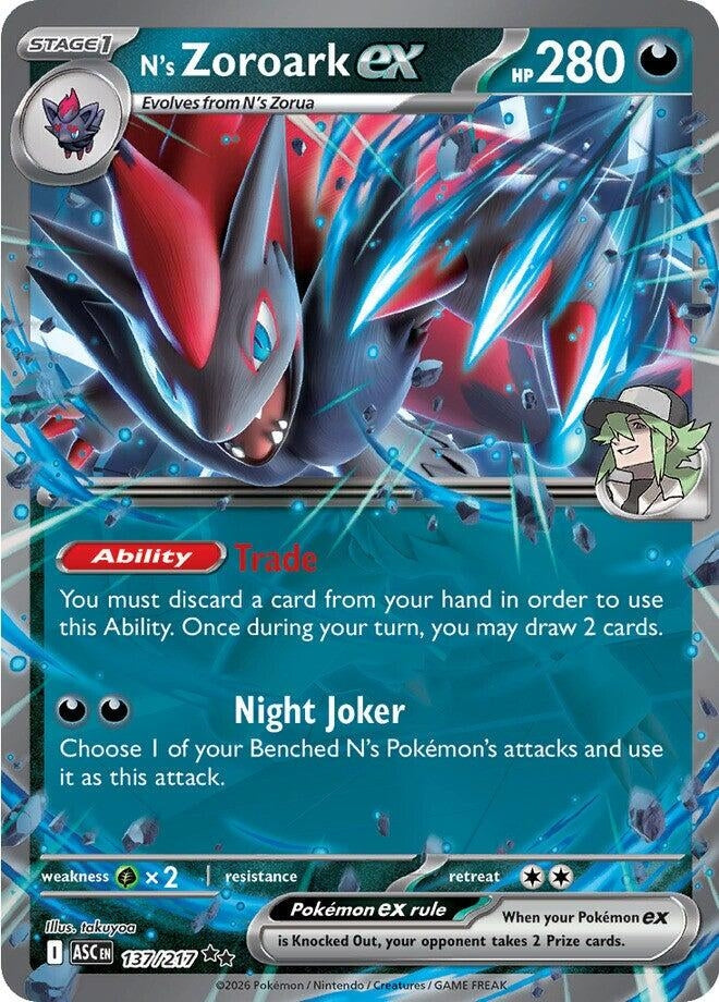 Image for N's Zoroark ex (137/217) [ME: Ascended Heroes] - Pokemon