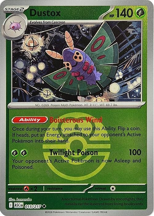 Image for Dustox - 015/217 (Love Ball) (015/217) [ME: Ascended Heroes] - Pokemon