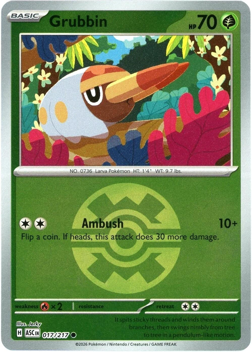 Image for Grubbin (Quick Ball) (017/217) [ME: Ascended Heroes] - Pokemon