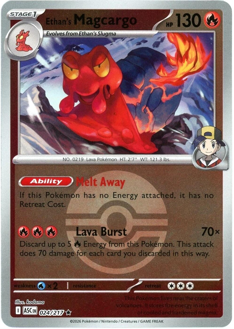 Ethan's Magcargo - 024/217 (Poke Ball) (024/217) [ME: Ascended Heroes]