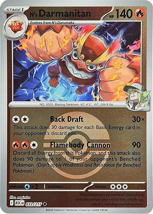 Image for N's Darmanitan (Poke Ball) (033/217) [ME: Ascended Heroes] - Pokemon