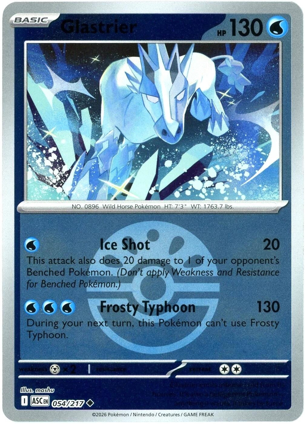 Image for Glastrier (Friend Ball) (054/217) [ME: Ascended Heroes] - Pokemon