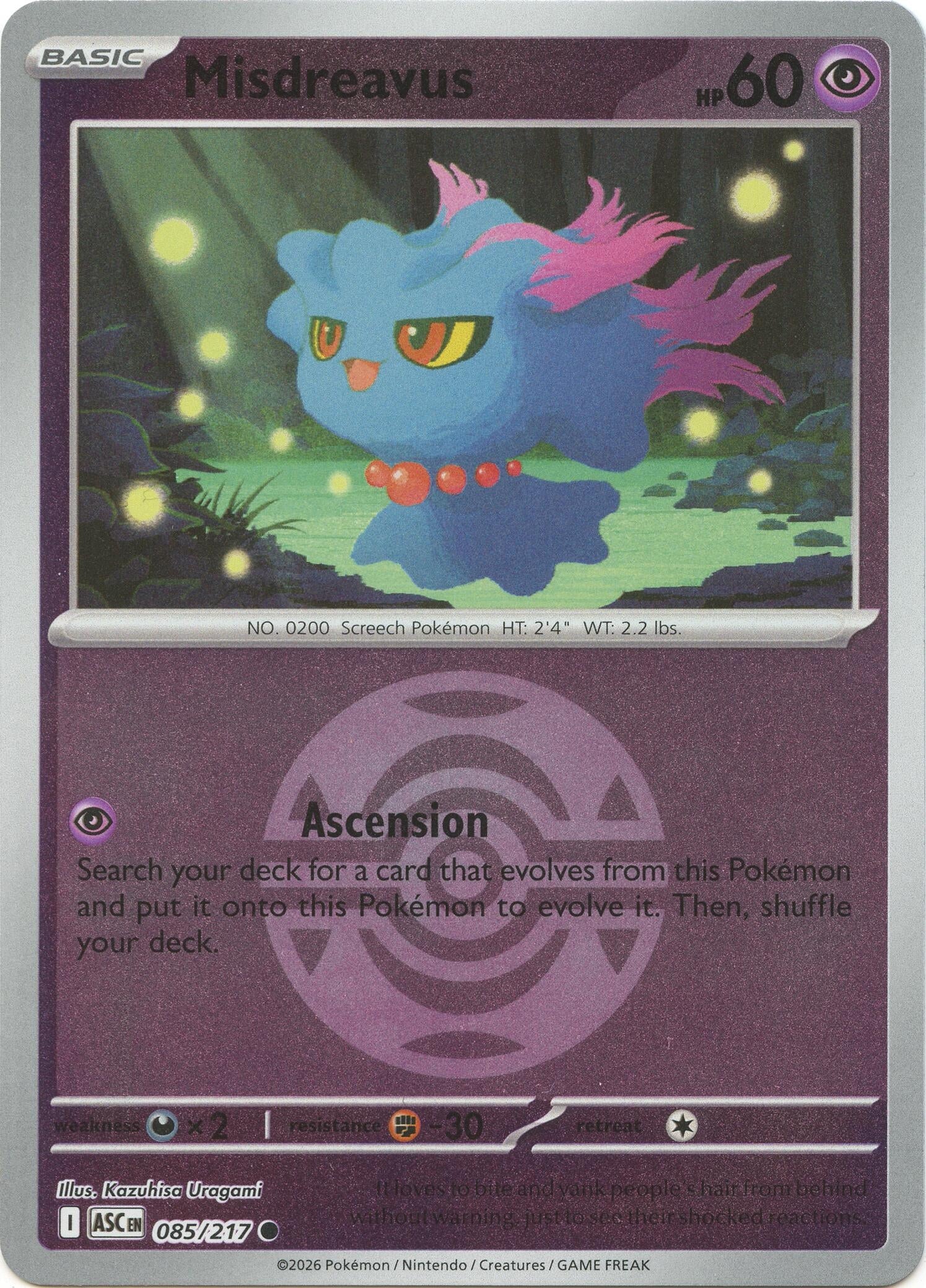 Misdreavus - 085/217 (Dusk Ball) (085/217) [ME: Ascended Heroes]