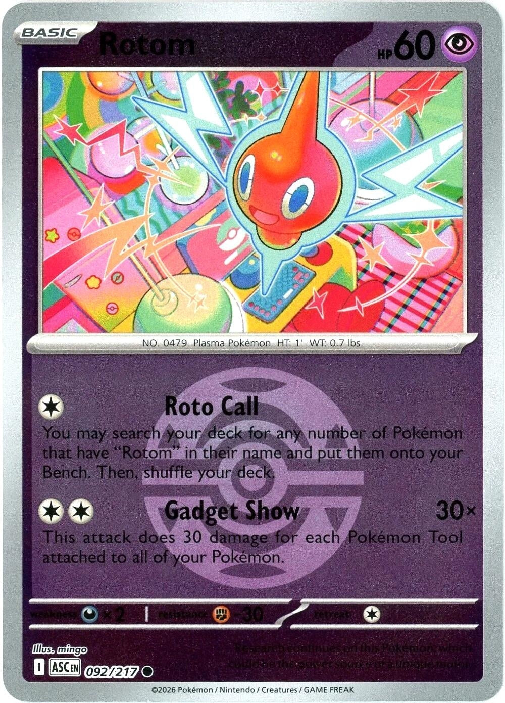 Rotom (Dusk Ball) (092/217) [ME: Ascended Heroes]