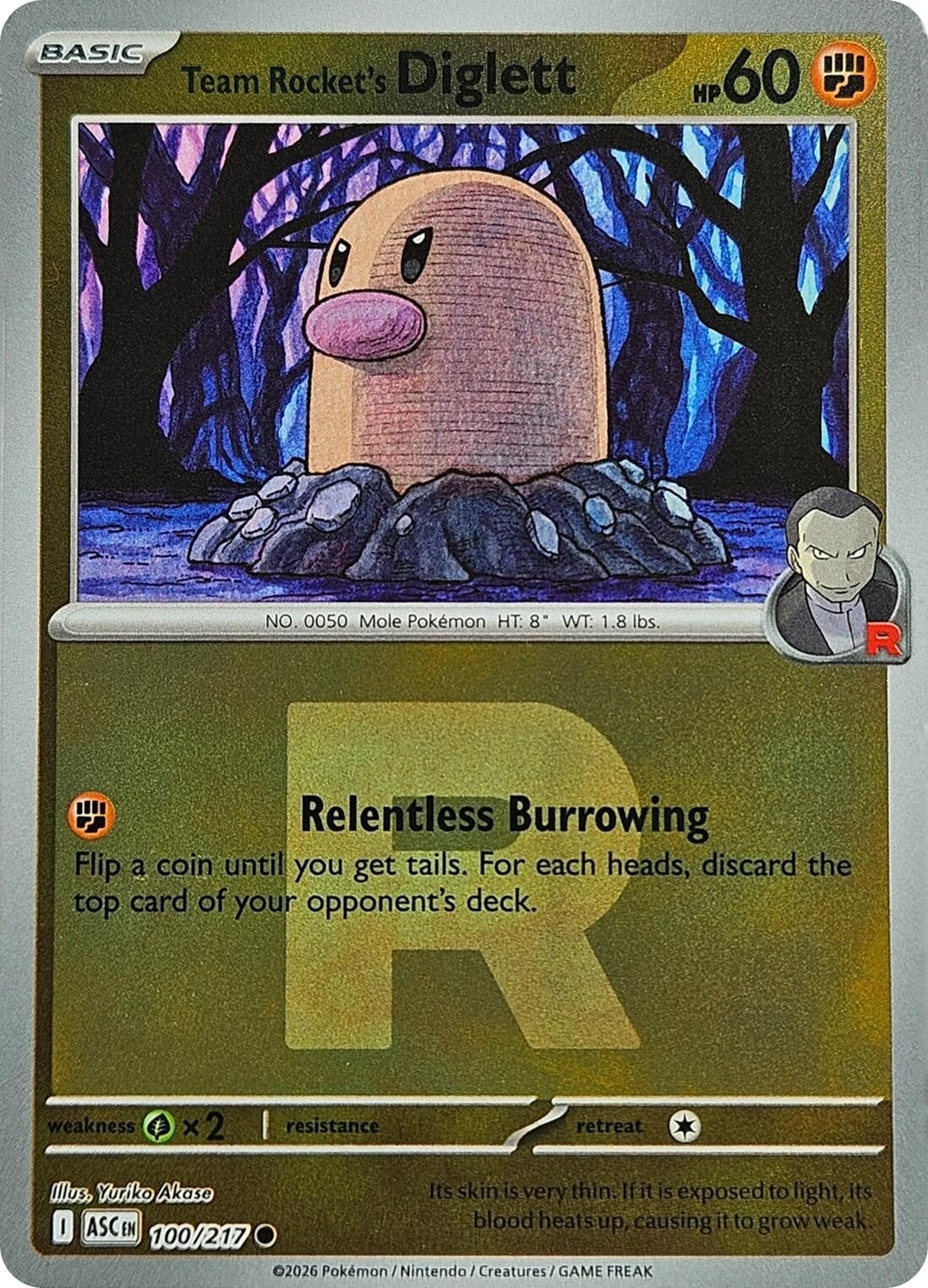 Image for Team Rocket's Diglett (Team Rocket) (100/217) [ME: Ascended Heroes] - Pokemon