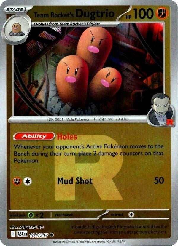 Image for Team Rocket's Dugtrio - 101/217 (Team Rocket) (101/217) [ME: Ascended Heroes] - Pokemon
