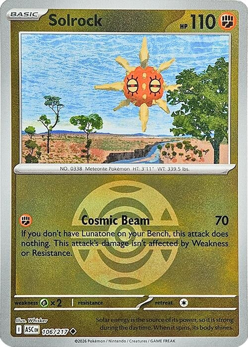 Image for Solrock (Dusk Ball) (106/217) [ME: Ascended Heroes] - Pokemon