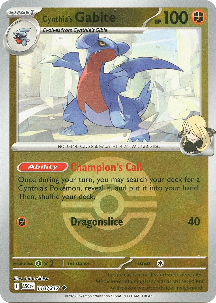 Cynthia's Gabite (Poke Ball) (110/217) [ME: Ascended Heroes]
