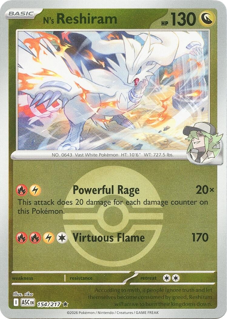 N's Reshiram (Poke Ball) (154/217) [ME: Ascended Heroes]