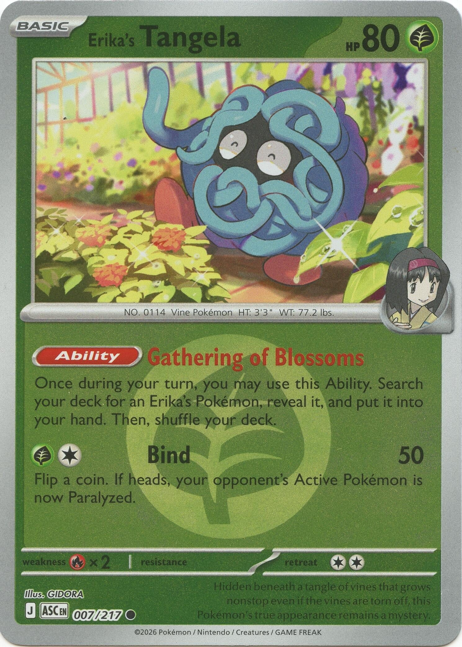 Erika's Tangela - 007/217 (Energy Symbol Pattern) (007/217) [ME: Ascended Heroes]