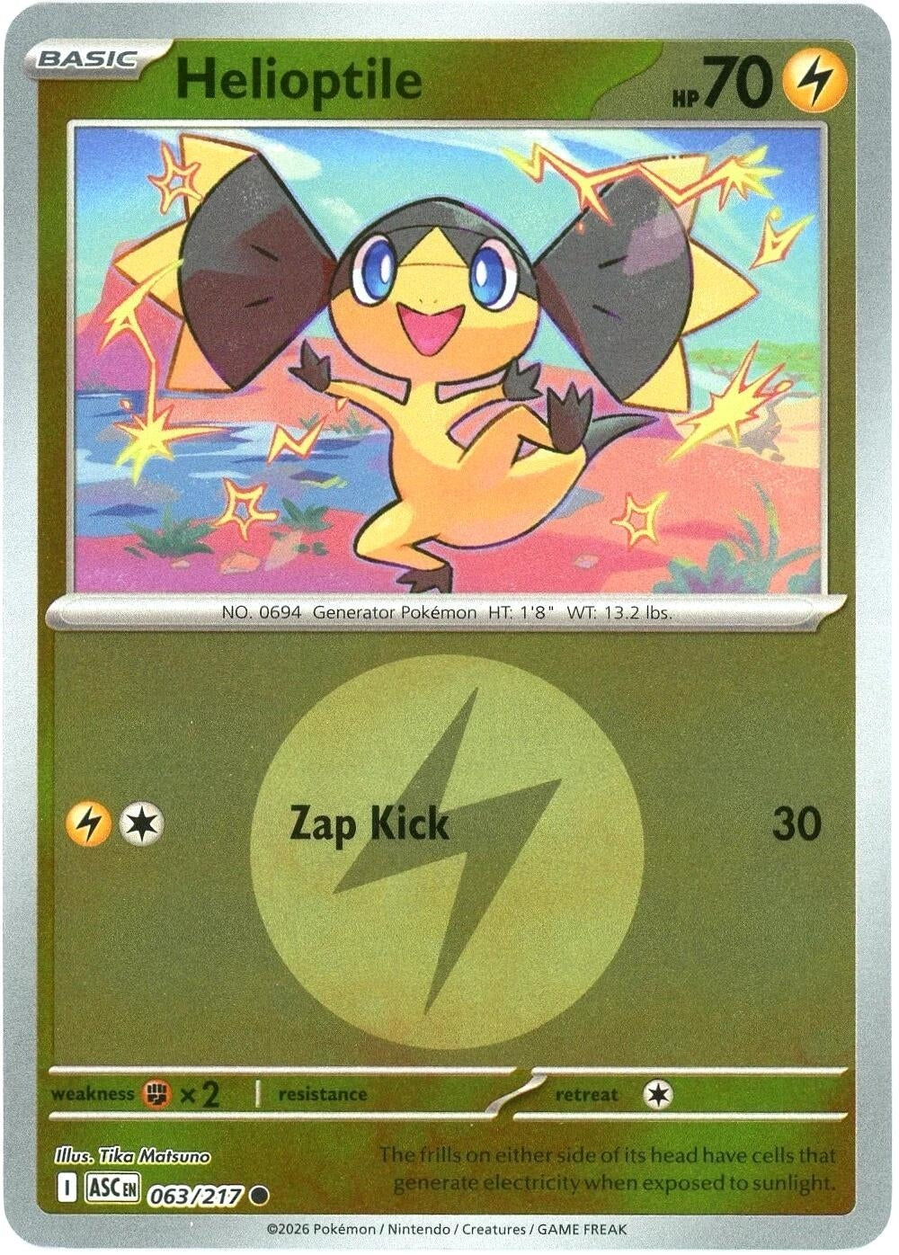 Image for Helioptile (Energy Symbol Pattern) (063/217) [ME: Ascended Heroes] - Pokemon
