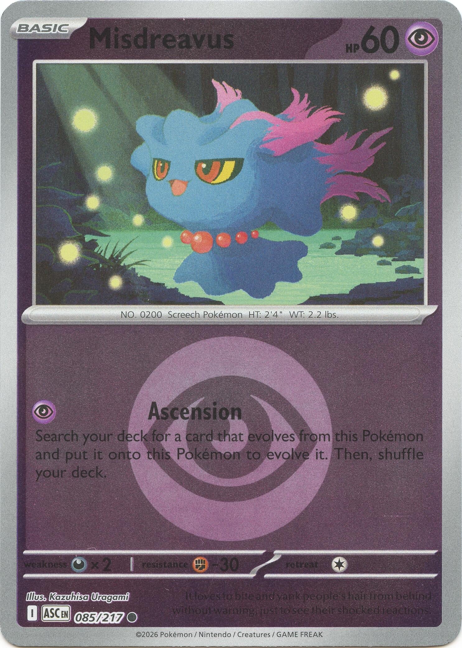 Misdreavus - 085/217 (Energy Symbol Pattern) (085/217) [ME: Ascended Heroes]