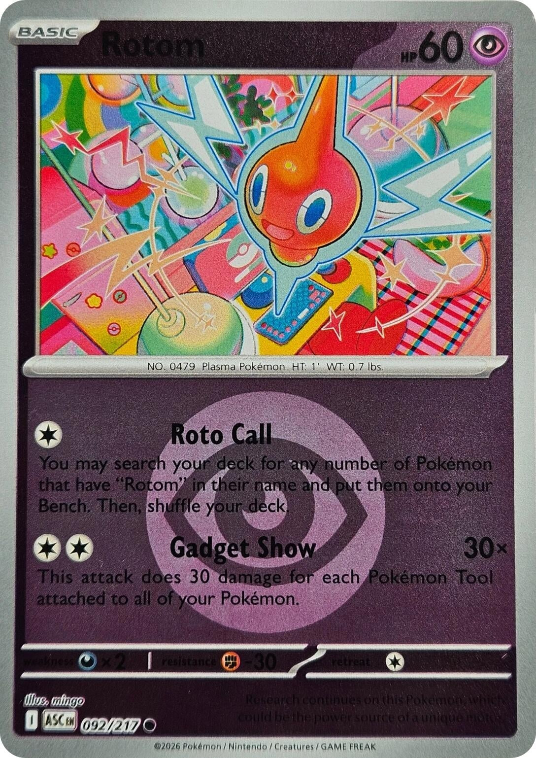 Image for Rotom (Energy Symbol Pattern) (092/217) [ME: Ascended Heroes] - Pokemon