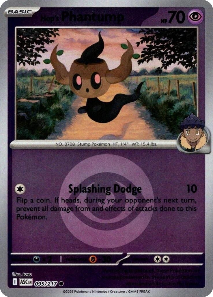 Image for Hop's Phantump (Energy Symbol Pattern) (095/217) [ME: Ascended Heroes] - Pokemon
