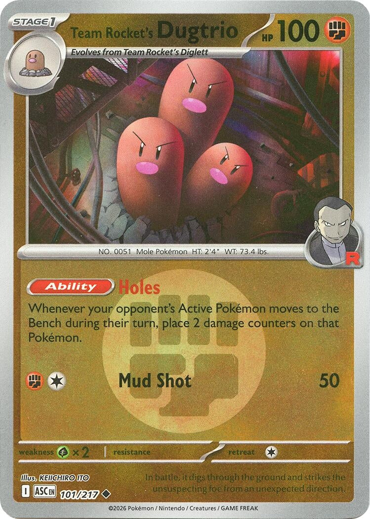 Team Rocket's Dugtrio - 101/217 (Energy Symbol Pattern) (101/217) [ME: Ascended Heroes]