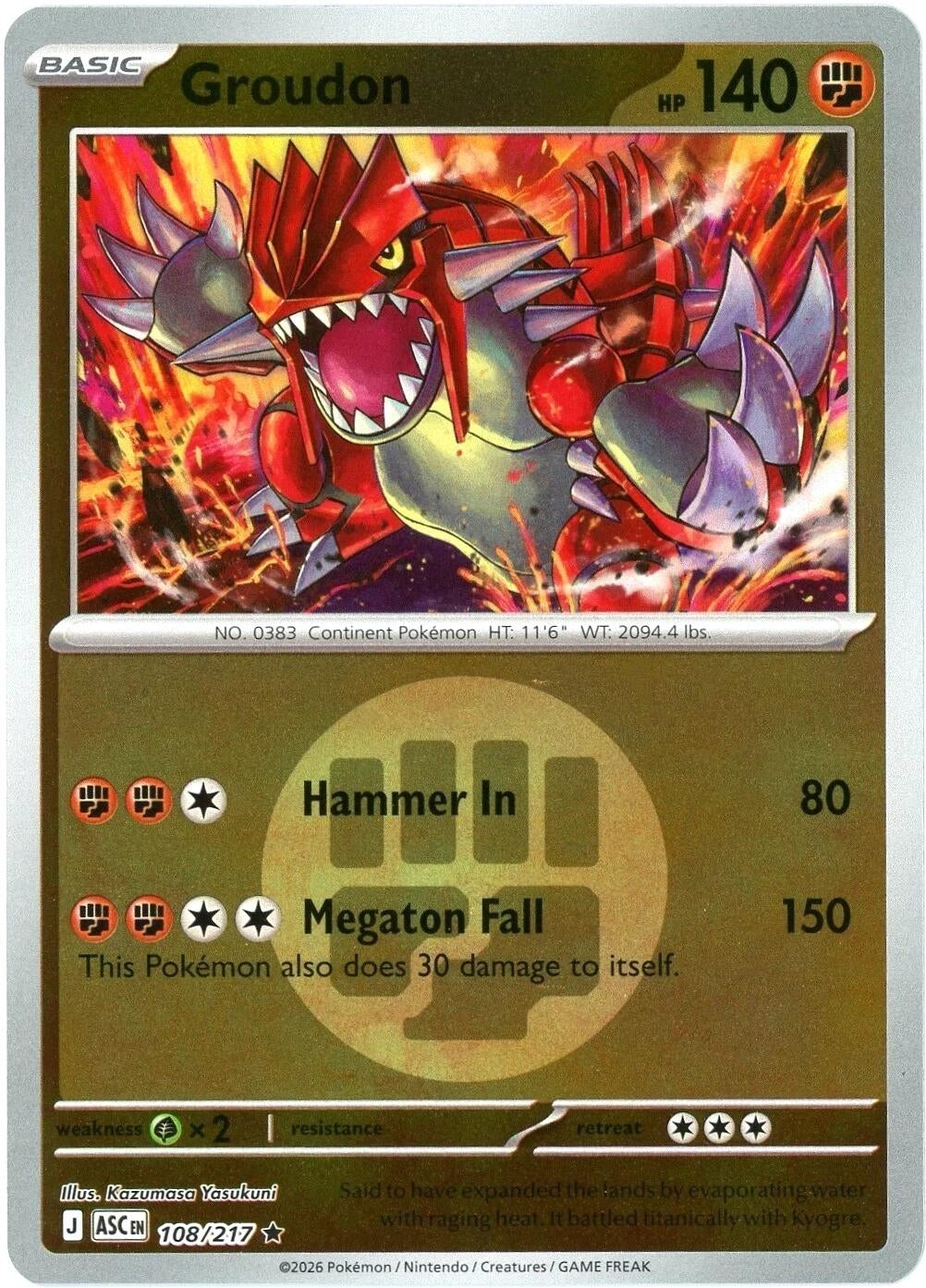 Image for Groudon (Energy Symbol Pattern) (108/217) [ME: Ascended Heroes] - Pokemon