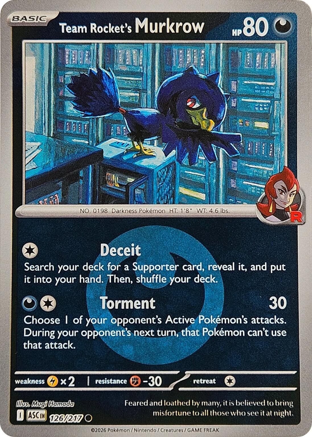 Image for Team Rocket's Murkrow (Energy Symbol Pattern) (126/217) [ME: Ascended Heroes] - Pokemon