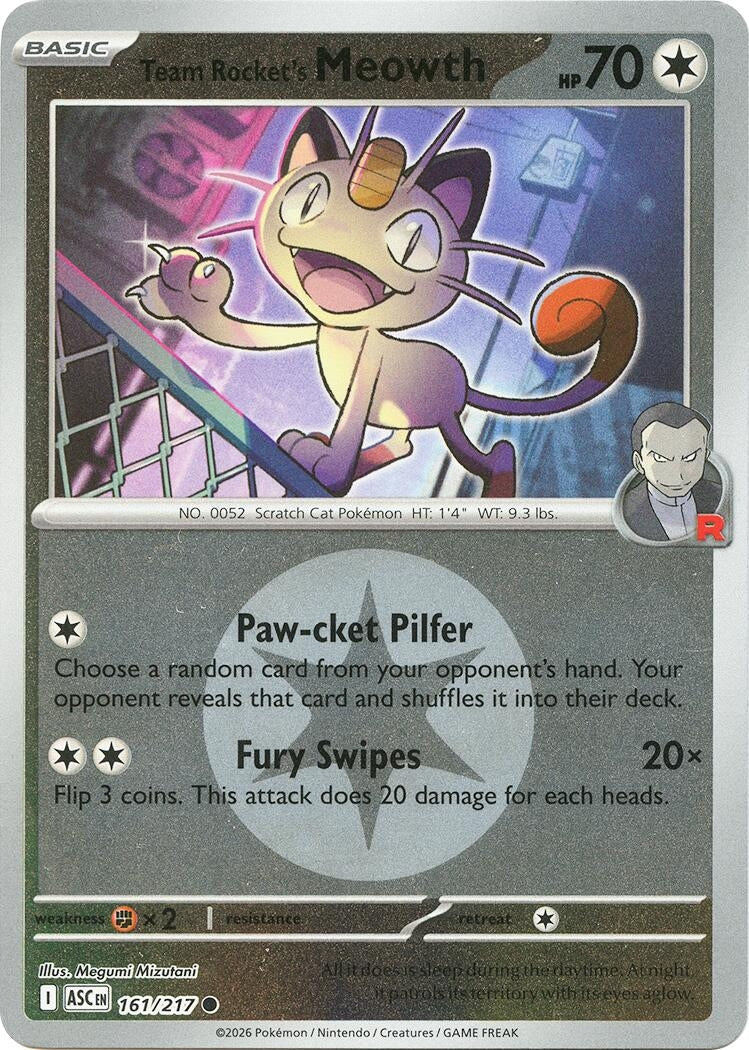 Team Rocket's Meowth (Energy Symbol Pattern) (161/217) [ME: Ascended Heroes]