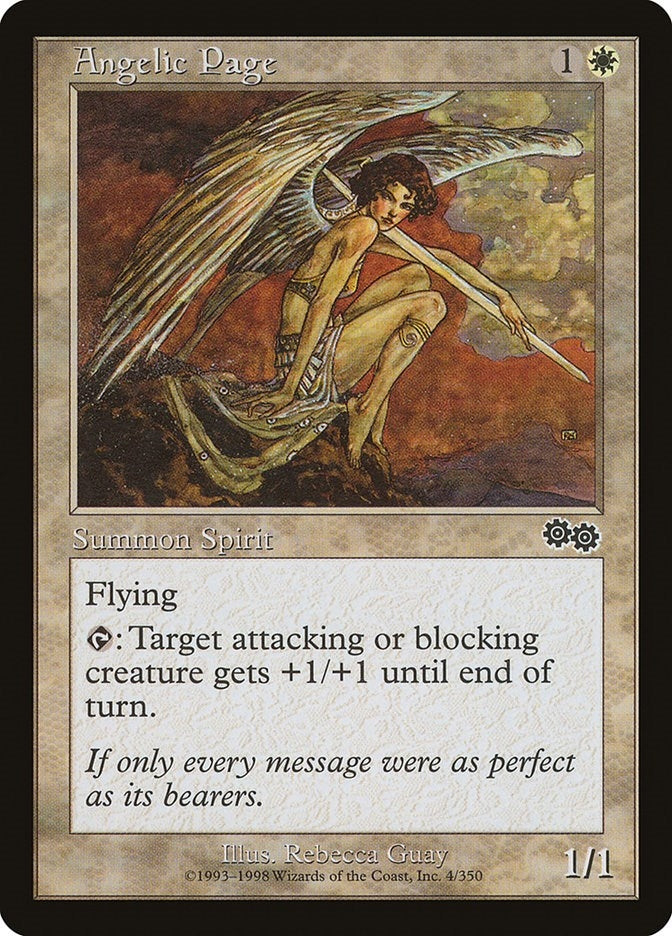 Image for Angelic Page (4) [Urza's Saga] - Magic: The Gathering