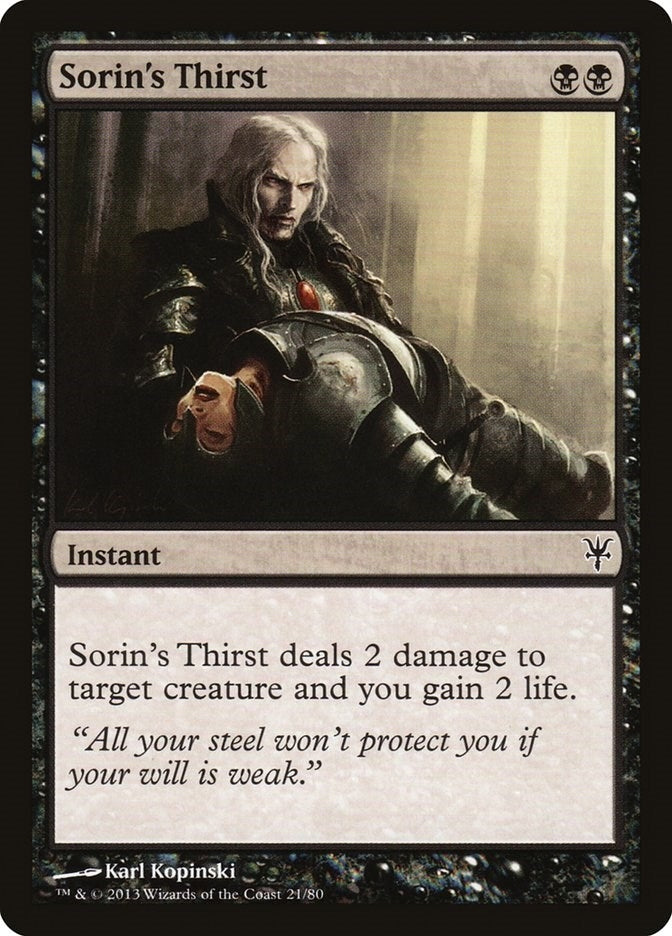 Image for Sorin's Thirst (21) [Sorin vs. Tibalt] - Magic: The Gathering