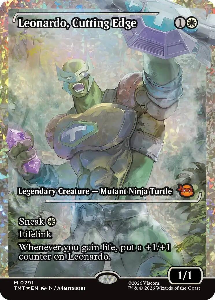 Image for Leonardo, Cutting Edge (Showcase) (Fracture Foil) (291) [Teenage Mutant Ninja Turtles] - Magic: The Gathering