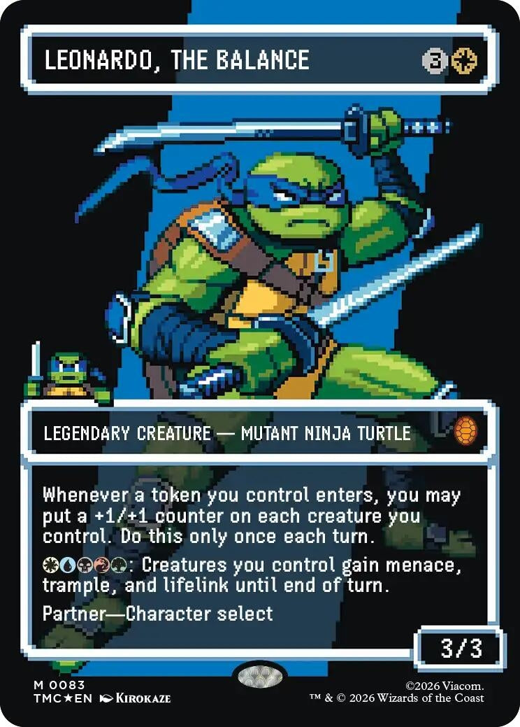 Image for Leonardo, the Balance (0083) (Borderless) (Surge Foil) (83) [Teenage Mutant Ninja Turtles] - Magic: The Gathering