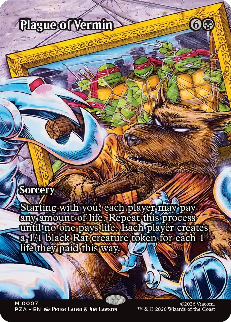 Image for Plague of Vermin (Borderless) (7) [Teenage Mutant Ninja Turtles Eternal-Legal] - Magic: The Gathering