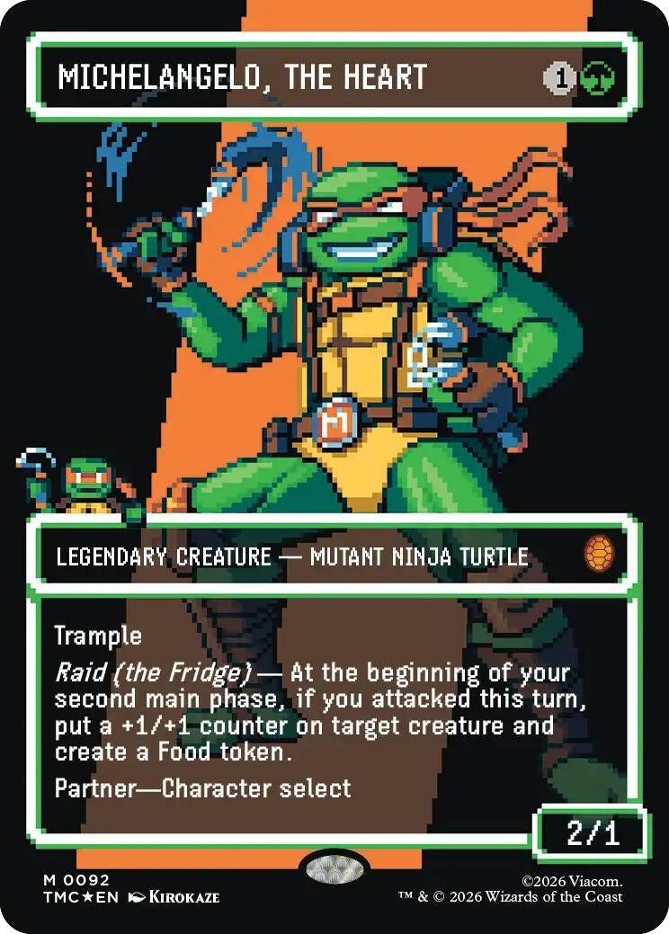 Image for Michelangelo, the Heart (0092) (Borderless) (Surge Foil) (92) [Teenage Mutant Ninja Turtles] - Magic: The Gathering