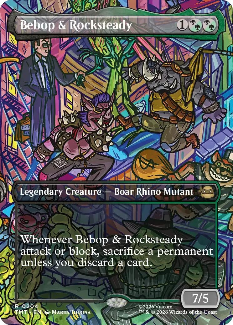 Image for Bebop & Rocksteady (Borderless) (204) [Teenage Mutant Ninja Turtles] - Magic: The Gathering