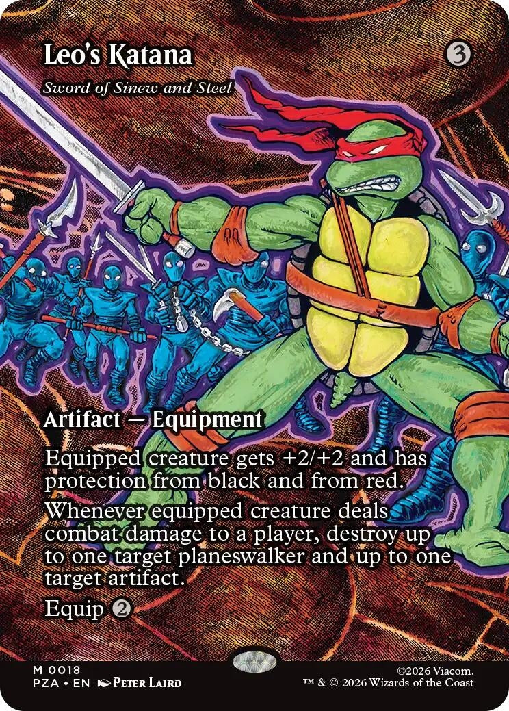 Image for Leo's Katana - Sword of Sinew and Steel (Borderless) (18) [Teenage Mutant Ninja Turtles Eternal-Legal] - Magic: The Gathering