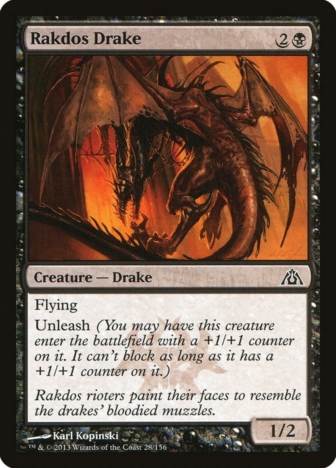 Image for Rakdos Drake (28) [Dragon's Maze] - Magic: The Gathering
