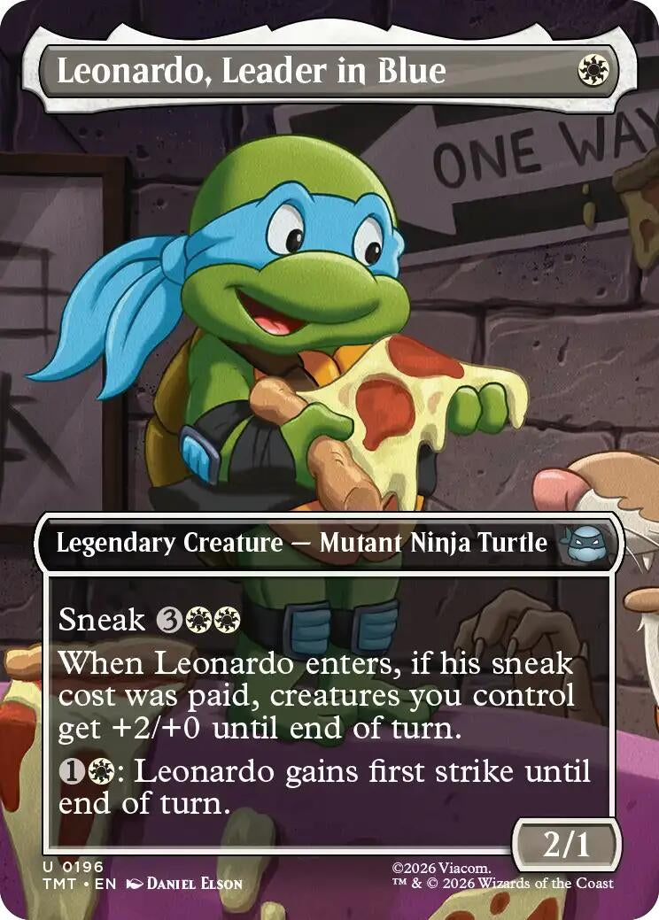 Image for Leonardo, Leader in Blue (Borderless) (196) [Teenage Mutant Ninja Turtles] - Magic: The Gathering