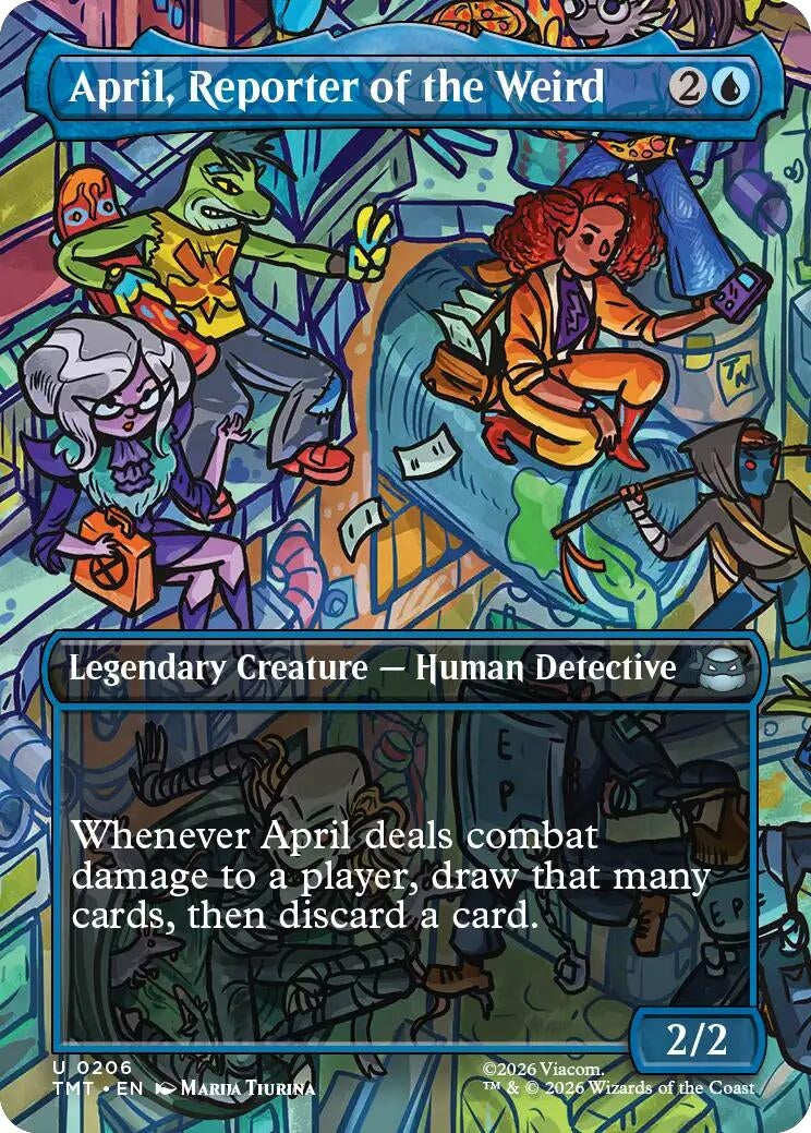 Image for April, Reporter of the Weird (Borderless) (206) [Teenage Mutant Ninja Turtles] - Magic: The Gathering