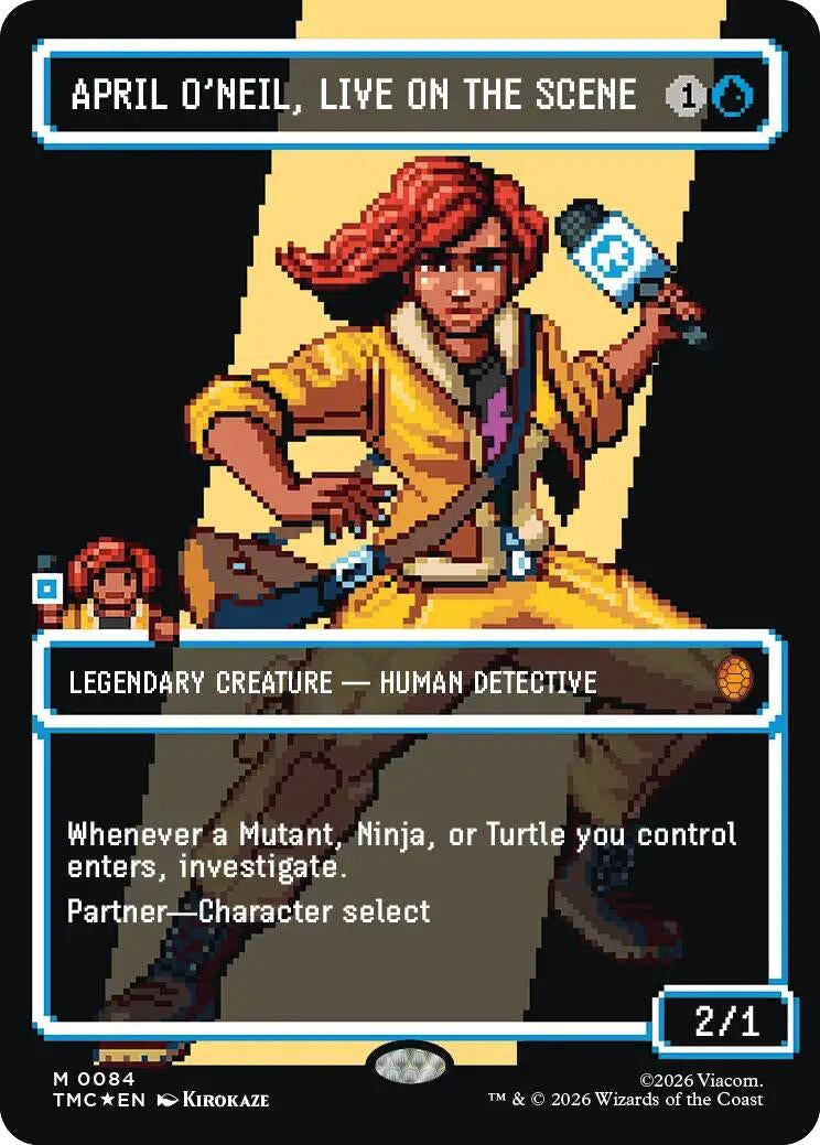 Image for April O'Neil, Live on the Scene (Borderless) (Surge Foil) (84) [Teenage Mutant Ninja Turtles] - Magic: The Gathering