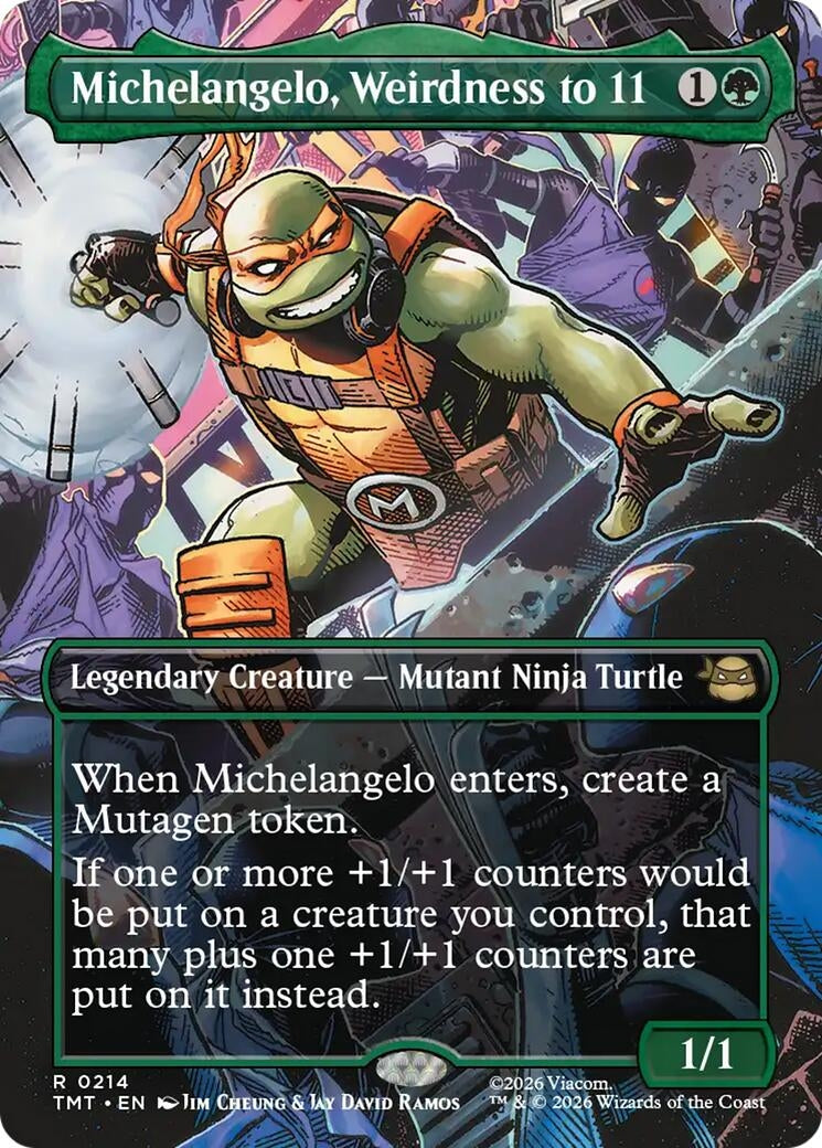 Image for Michelangelo, Weirdness to 11 (Borderless) (214) [Teenage Mutant Ninja Turtles] - Magic: The Gathering