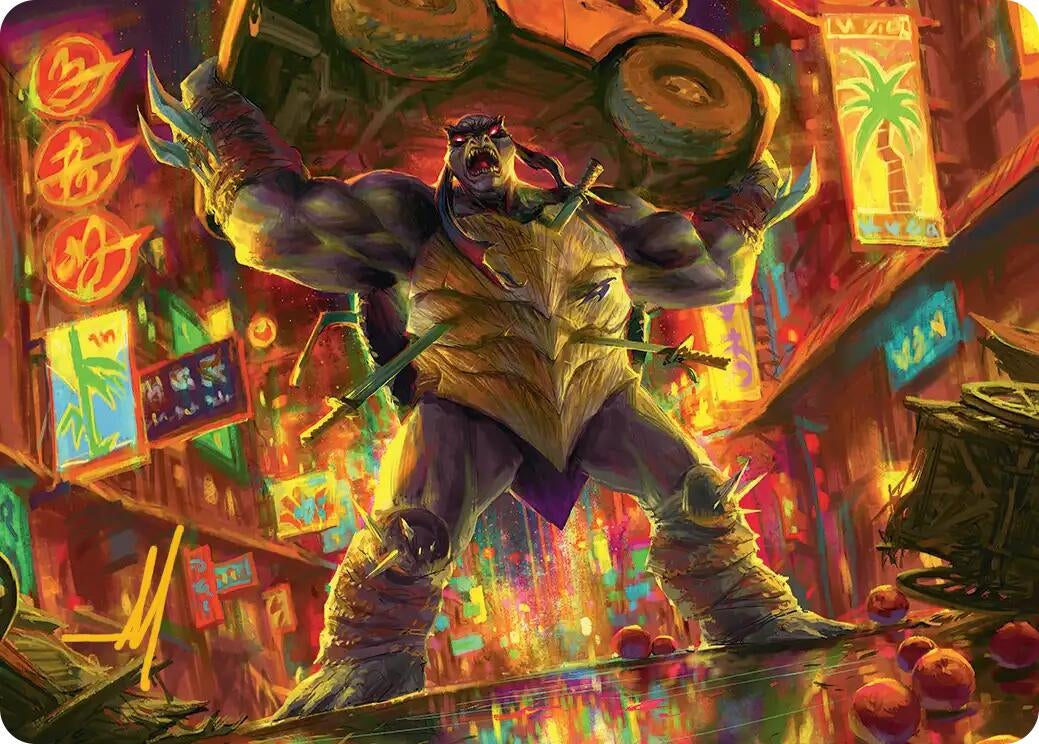 Image for Slash, Reptile Rampager Art Card (Gold-Stamped Signature) (10) [Teenage Mutant Ninja Turtles] - Magic: The Gathering