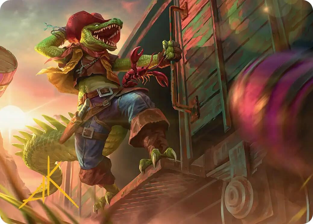 Image for Leatherhead, Iron Gator Art Card (Gold-Stamped Signature) (43) [Teenage Mutant Ninja Turtles] - Magic: The Gathering