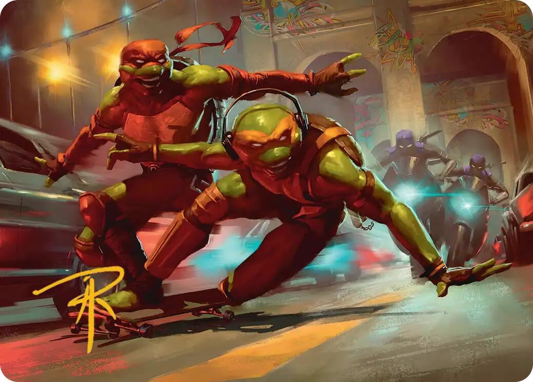 Image for Raph & Mikey, Troublemakers Art Card (Gold-Stamped Signature) (17) [Teenage Mutant Ninja Turtles] - Magic: The Gathering