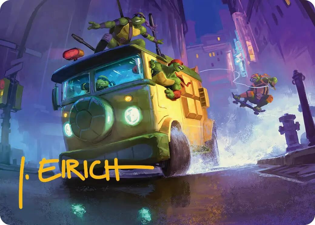 Image for Turtle Van Art Card (Gold-Stamped Signature) (19) [Teenage Mutant Ninja Turtles] - Magic: The Gathering