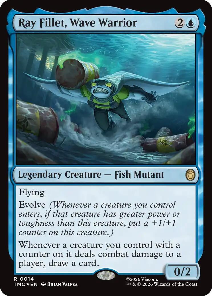 Ray Fillet, Wave Warrior (Surge Foil) (14) [Commander: Teenage Mutant Ninja Turtles]