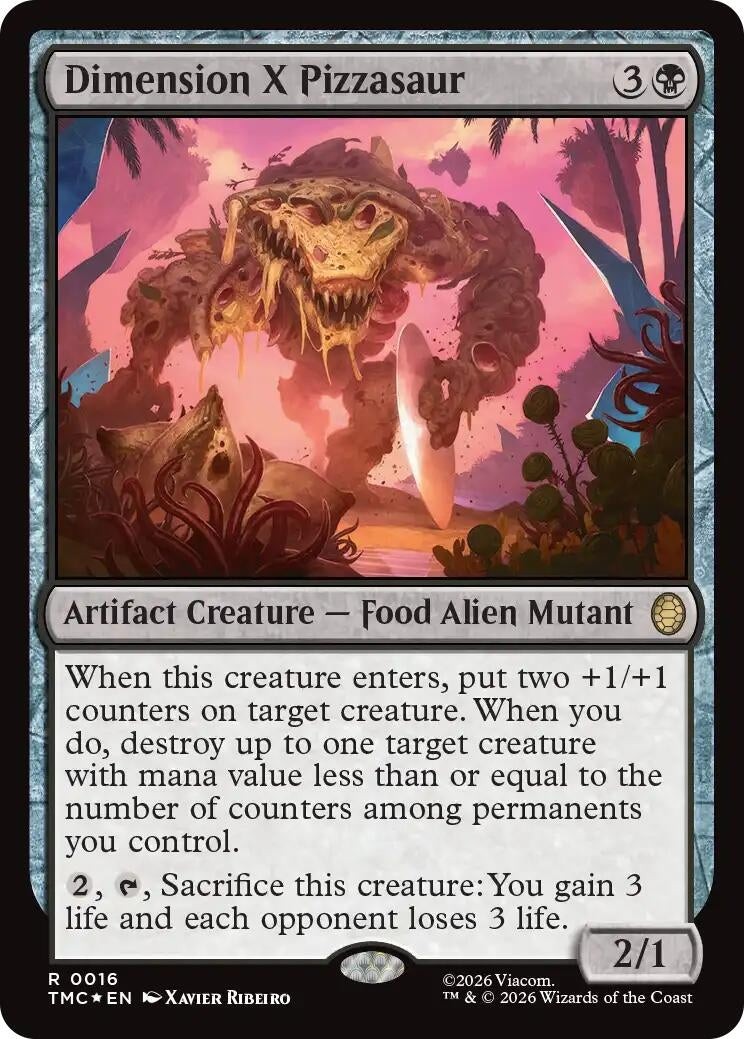 Dimension X Pizzasaur (Surge Foil) (16) [Commander: Teenage Mutant Ninja Turtles]