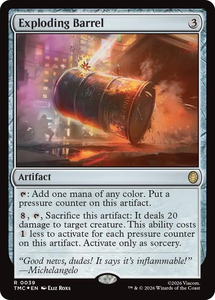 Exploding Barrel (Surge Foil) (39) [Commander: Teenage Mutant Ninja Turtles]