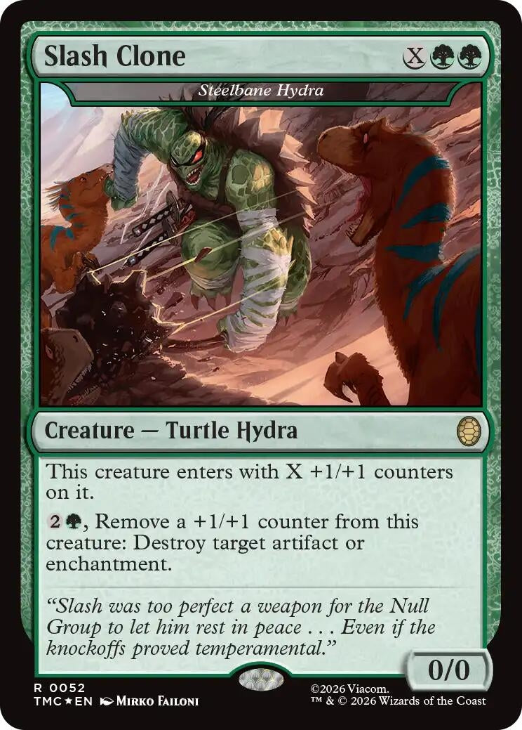 Slash Clone - Steelbane Hydra (Surge Foil) (52) [Commander: Teenage Mutant Ninja Turtles]