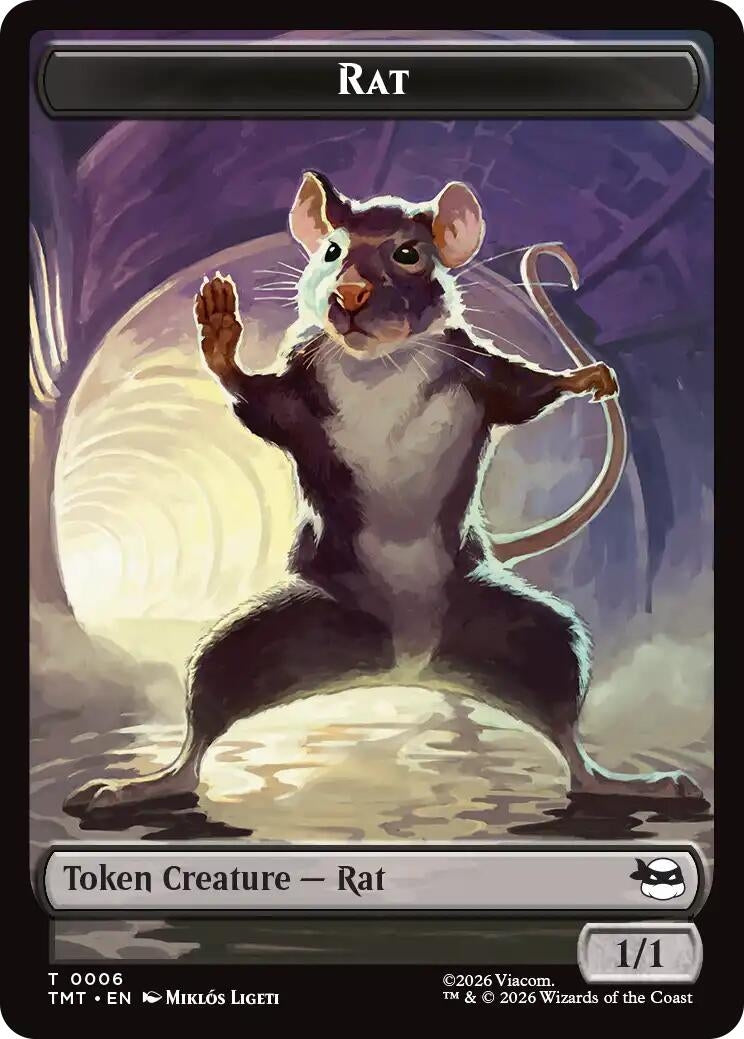Image for Rat // Copy Double-Sided Token (6 // 1) [Teenage Mutant Ninja Turtles] - Magic: The Gathering