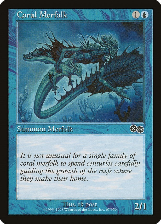 Image for Coral Merfolk (67) [Urza's Saga] - Magic: The Gathering