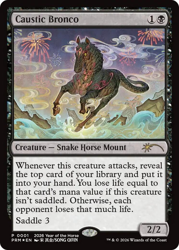 Image for Caustic Bronco (Year of the Horse 2026) (1) [Standard Showdown Promos] - Magic: The Gathering