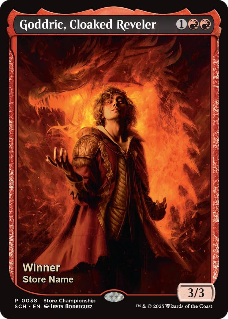 Goddric, Cloaked Reveler (Winner) (38) [Game Day &amp; Store Championship Promos]
