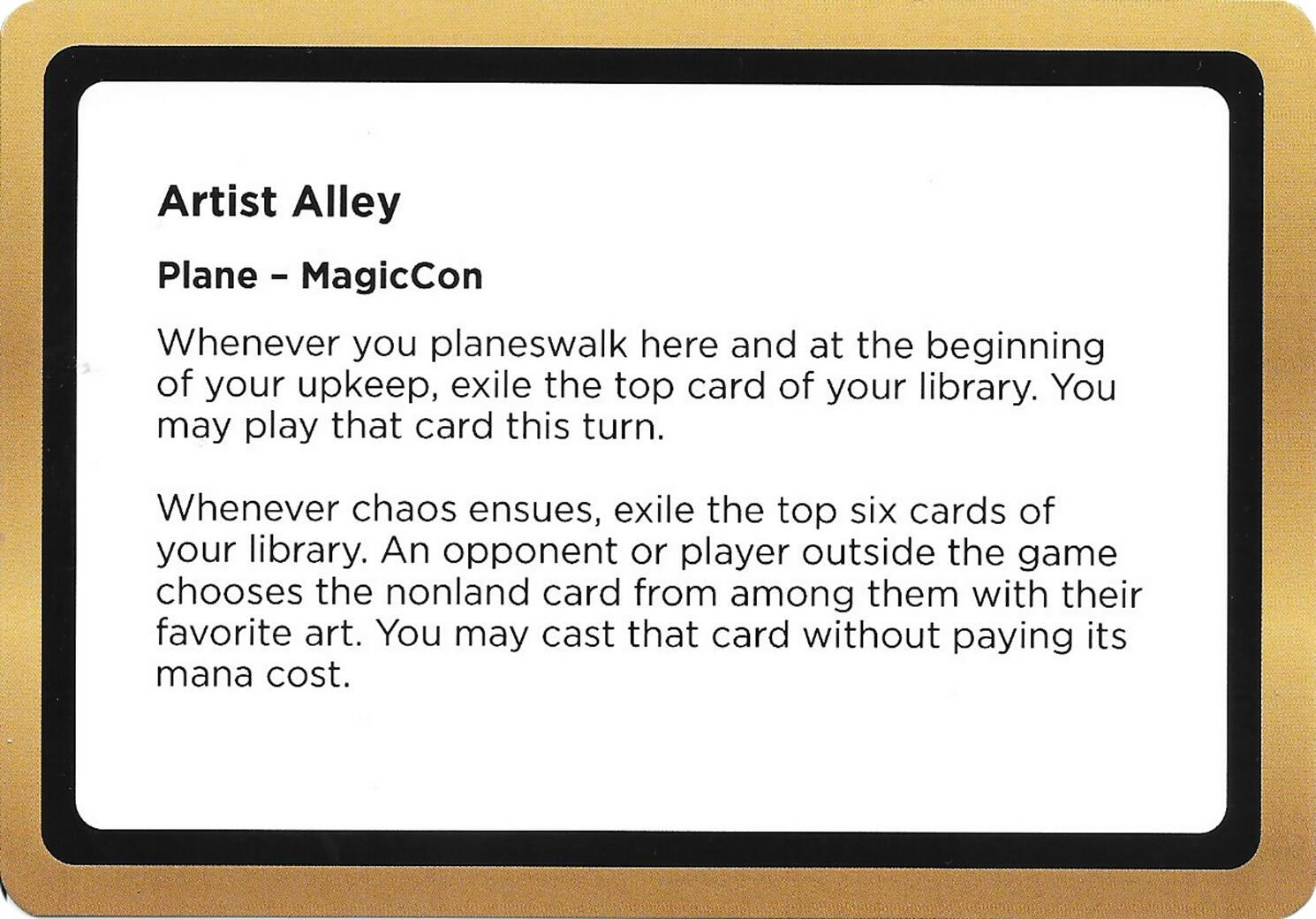 Image for Artist Alley (Black Lotus Unknown Planechase) [Oversize Cards] - Magic: The Gathering