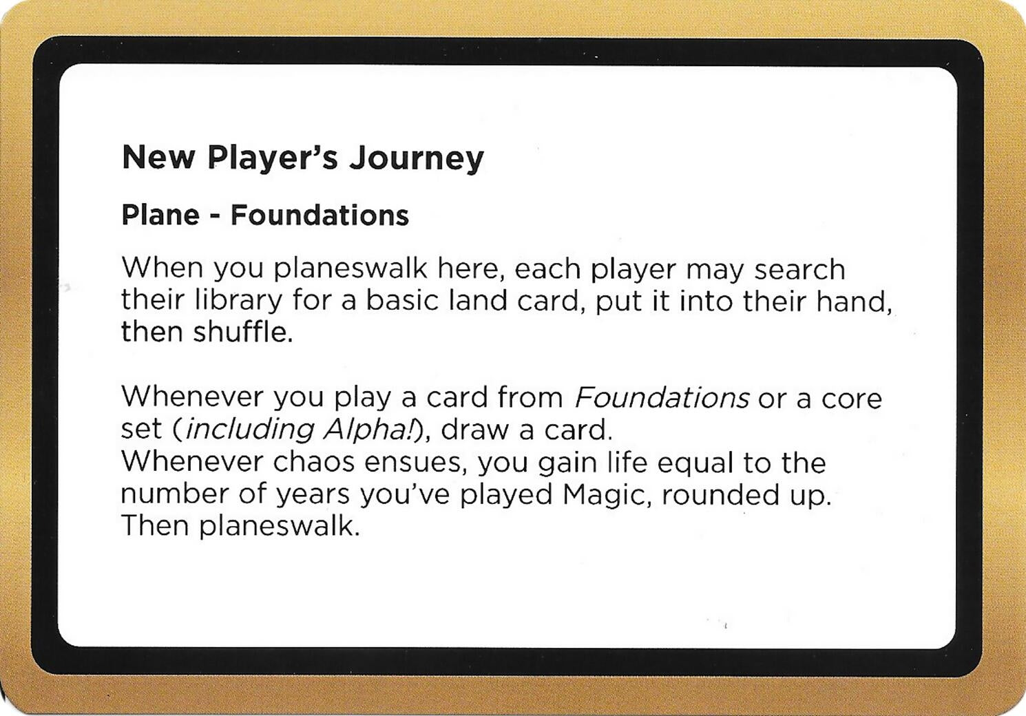Image for New Player's Journey (Black Lotus Unknown Planechase) [Oversize Cards] - Magic: The Gathering